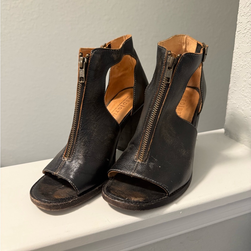 Bed Stu Real Leather open toed heels
